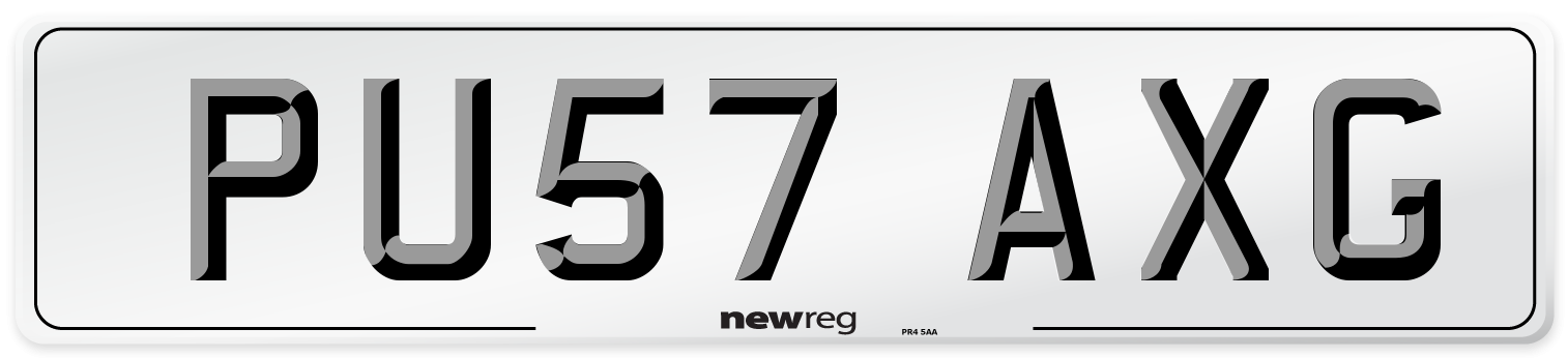 PU57 AXG Number Plate from New Reg